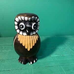 Elegant Brown and White Owl Sculpture